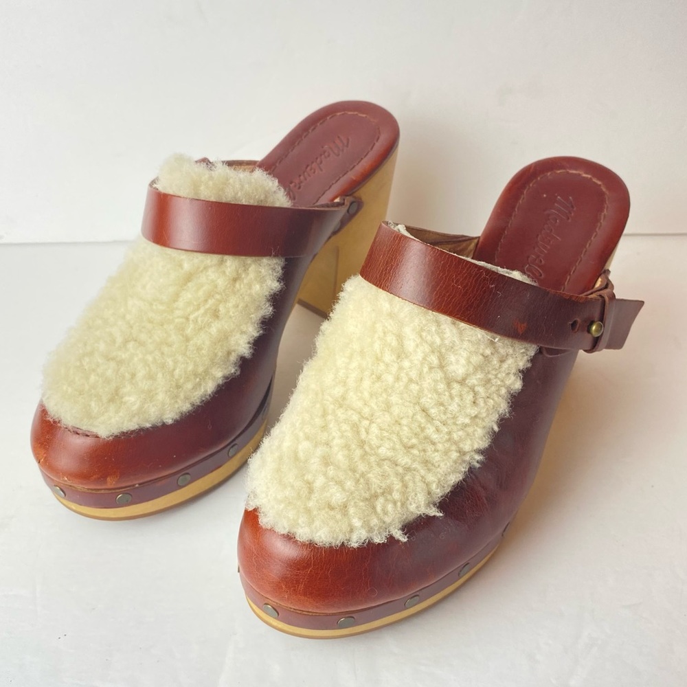 Madewell Aubrey Clog Shearling Leather Clog sz 7
